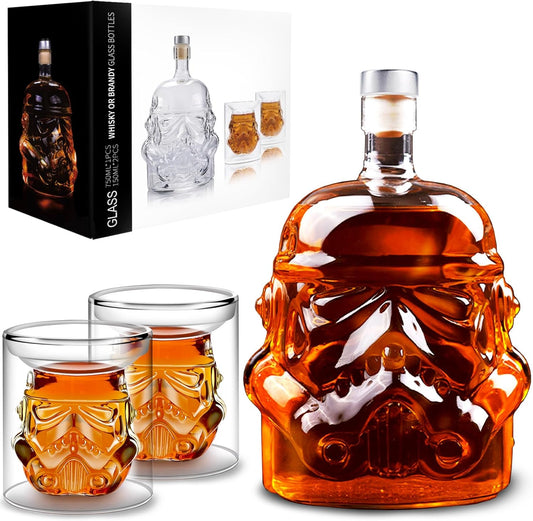 Whiskey Decanter Set, Whiskey Decanter with 2 150ml Glasses, Bosses Day Gifts for Men Husband Boyfriend Dad, Decanter Set for Brandy Liquor Bourbon Cocktails Vodka Scotch