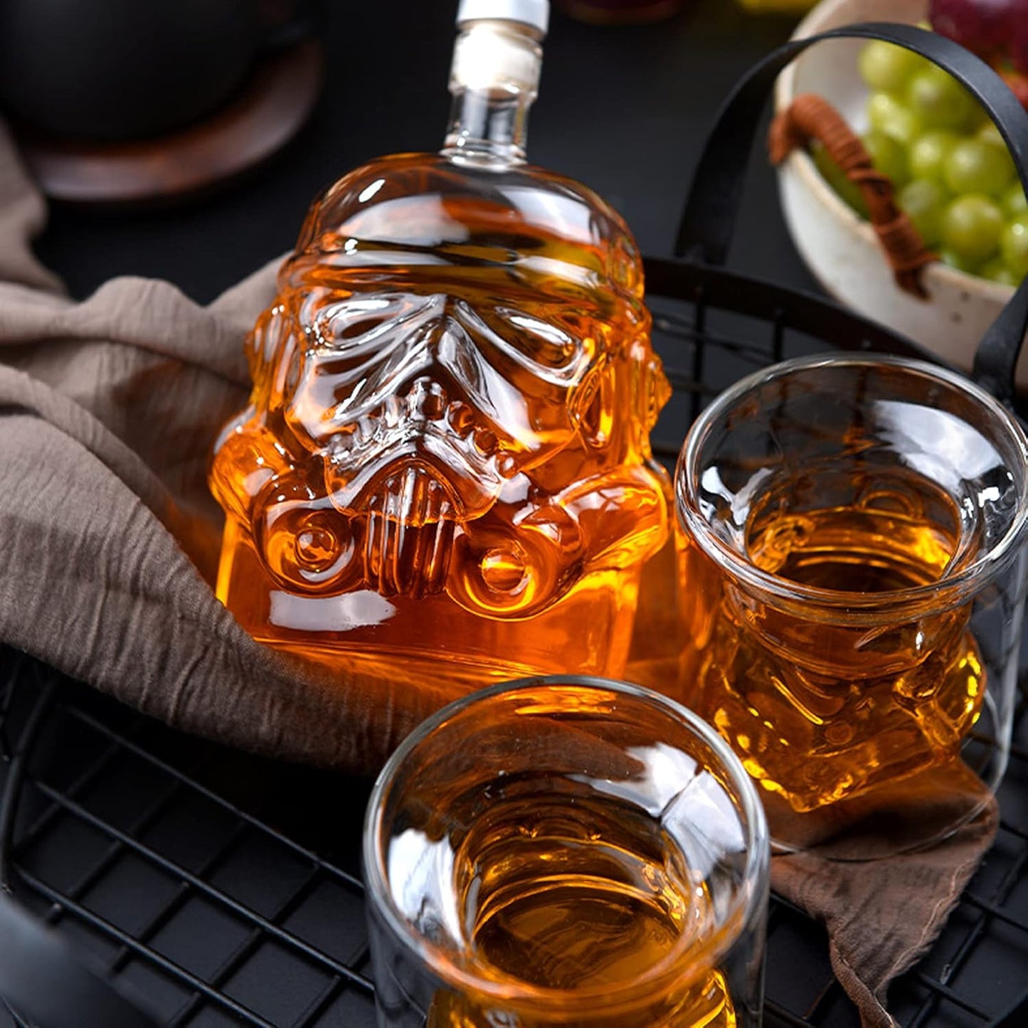 Whiskey Decanter Set, Whiskey Decanter with 2 150ml Glasses, Bosses Day Gifts for Men Husband Boyfriend Dad, Decanter Set for Brandy Liquor Bourbon Cocktails Vodka Scotch