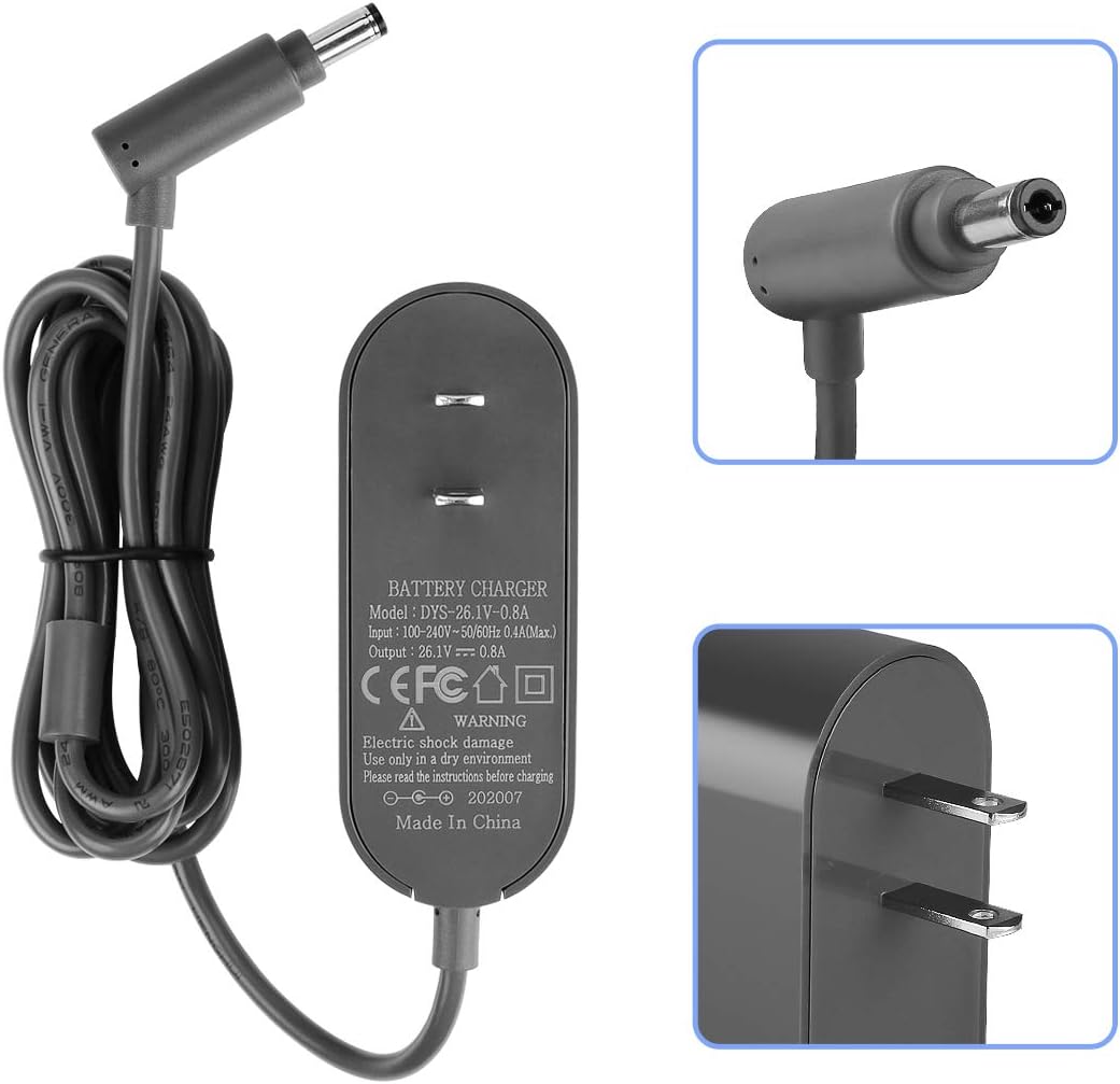 Xinjietec 21.6V V6 V7 V8 Charger for Dyson AC Adapter, Dyson Battery Charger for DC58 DC59 DC61 DC62 SV03 SV04 SV05 SV06, Model 205720-02 Dyson Charger for Dyson Cordless Vacuum Cleaner