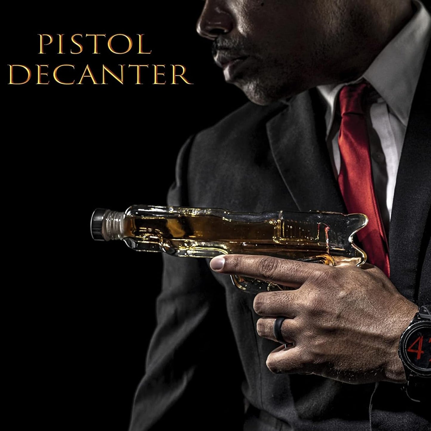 Gifts for Men Dad, 10.1 Oz Whiskey Gun Decanter Set + 2 Bullet Glasses - Unique Birthday Pistol Gift Ideas Daughter Son, Personalized Liquor Dispenser - Scotch Bourbon Vodka, Him, Brother Husband